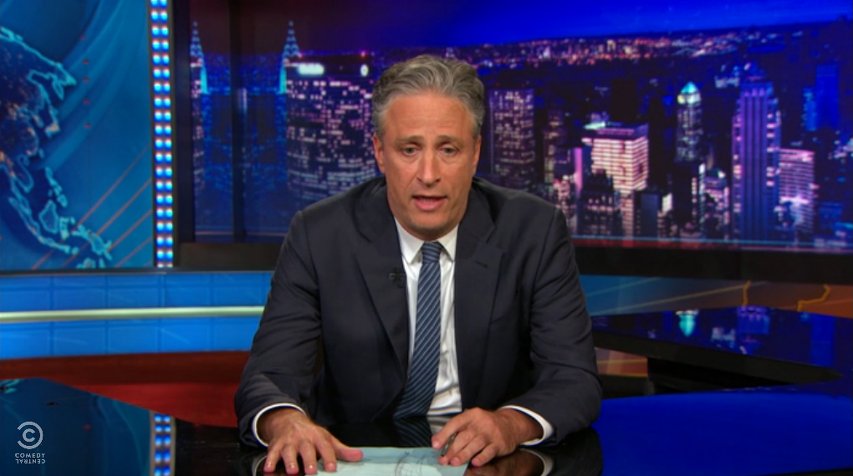 Jon Stewart gives a serious speech after Charleston shooting